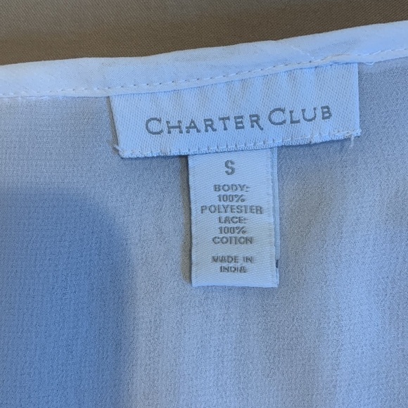 Charter Club Sheer Double Layer Key Hole Top Size Small - Picture 11 of 11